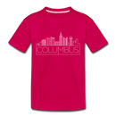 Columbus, Ohio Toddler T-Shirt - Skyline Columbus Toddler Tee - dark pink