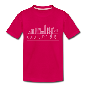 Columbus, Ohio Toddler T-Shirt - Skyline Columbus Toddler Tee - dark pink