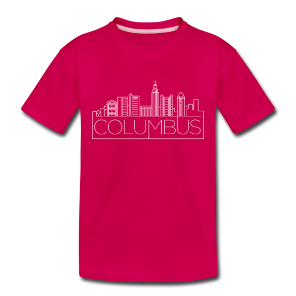 Columbus, Ohio Toddler T-Shirt - Skyline Columbus Toddler Tee - dark pink