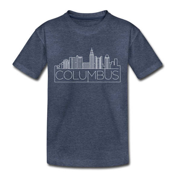 Columbus, Ohio Toddler T-Shirt - Skyline Columbus Toddler Tee - heather blue