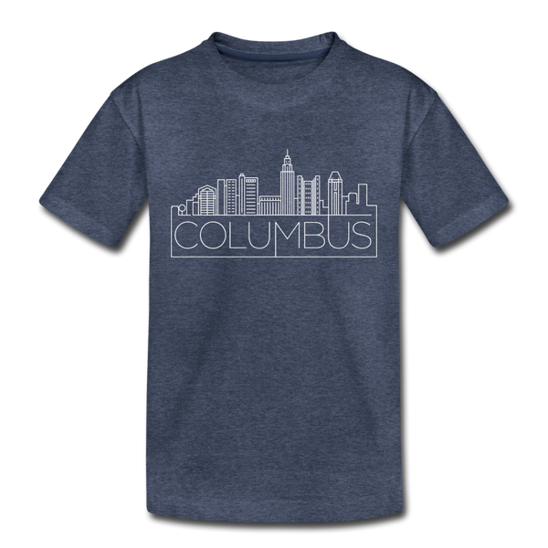 Columbus, Ohio Toddler T-Shirt - Skyline Columbus Toddler Tee - heather blue