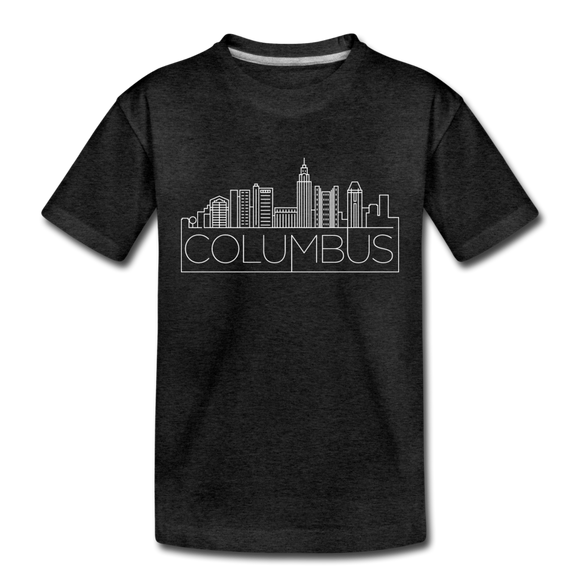 Columbus, Ohio Toddler T-Shirt - Skyline Columbus Toddler Tee - charcoal gray