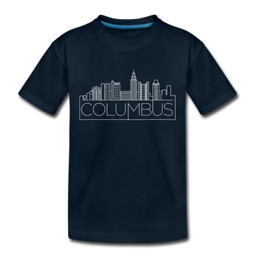 Columbus, Ohio Toddler T-Shirt - Skyline Columbus Toddler Tee - deep navy