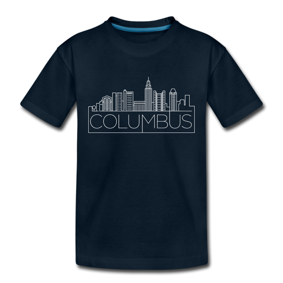 Columbus, Ohio Toddler T-Shirt - Skyline Columbus Toddler Tee - deep navy
