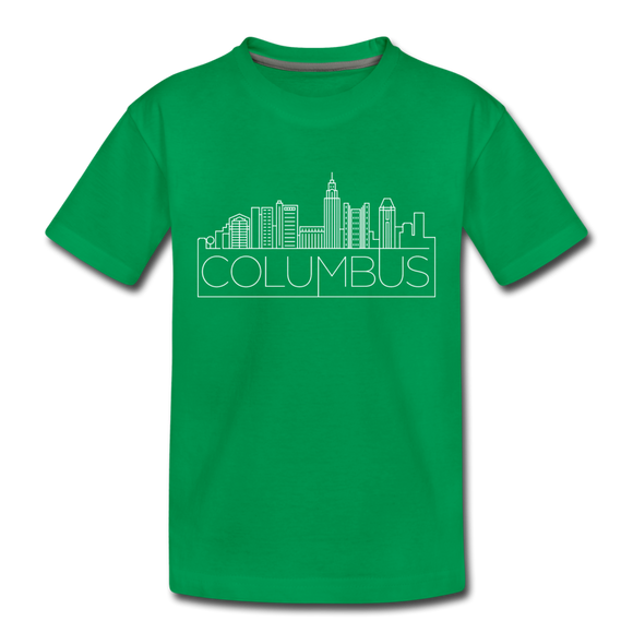 Columbus, Ohio Toddler T-Shirt - Skyline Columbus Toddler Tee - kelly green