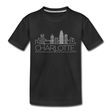Charlotte, North Carolina Toddler T-Shirt - Skyline Charlotte Toddler Tee - black