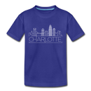 Charlotte, North Carolina Toddler T-Shirt - Skyline Charlotte Toddler Tee - royal blue