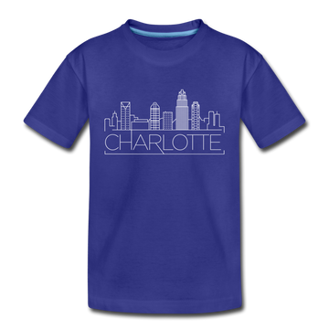 Charlotte, North Carolina Toddler T-Shirt - Skyline Charlotte Toddler Tee - royal blue