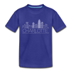 Charlotte, North Carolina Toddler T-Shirt - Skyline Charlotte Toddler Tee - royal blue