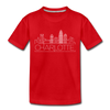 Charlotte, North Carolina Toddler T-Shirt - Skyline Charlotte Toddler Tee - red