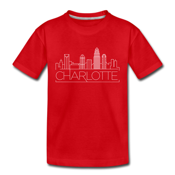 Charlotte, North Carolina Toddler T-Shirt - Skyline Charlotte Toddler Tee - red