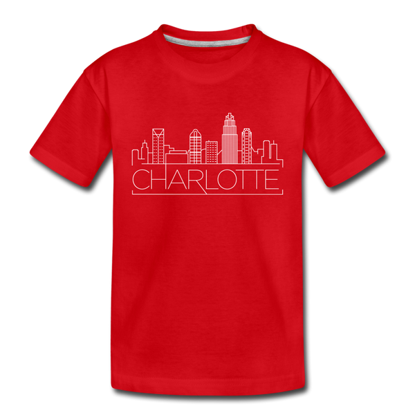 Charlotte, North Carolina Toddler T-Shirt - Skyline Charlotte Toddler Tee - red