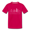 Charlotte, North Carolina Toddler T-Shirt - Skyline Charlotte Toddler Tee - dark pink