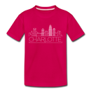Charlotte, North Carolina Toddler T-Shirt - Skyline Charlotte Toddler Tee - dark pink