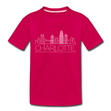 Charlotte, North Carolina Toddler T-Shirt - Skyline Charlotte Toddler Tee - dark pink