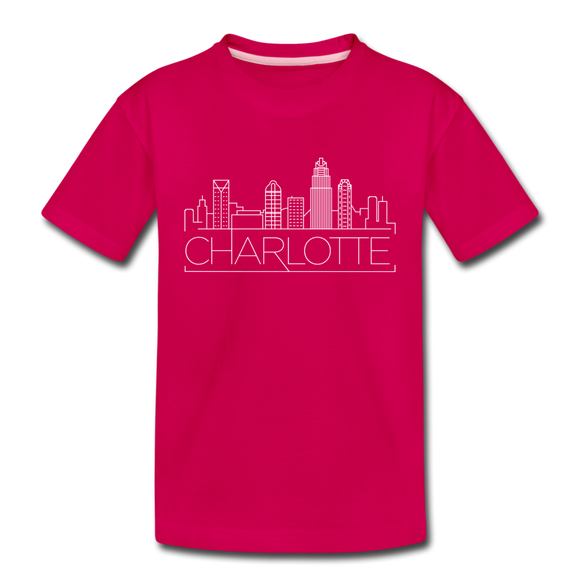 Charlotte, North Carolina Toddler T-Shirt - Skyline Charlotte Toddler Tee - dark pink