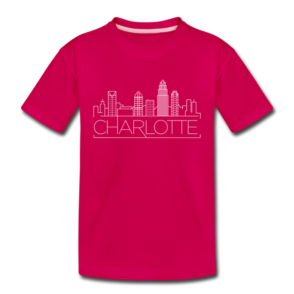 Charlotte, North Carolina Toddler T-Shirt - Skyline Charlotte Toddler Tee - dark pink