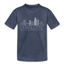 Charlotte, North Carolina Toddler T-Shirt - Skyline Charlotte Toddler Tee - heather blue