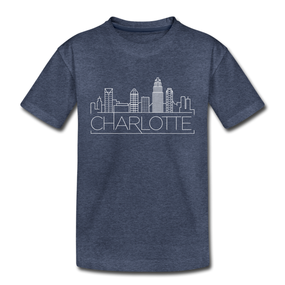 Charlotte, North Carolina Toddler T-Shirt - Skyline Charlotte Toddler Tee - heather blue