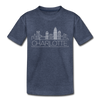Charlotte, North Carolina Toddler T-Shirt - Skyline Charlotte Toddler Tee - heather blue