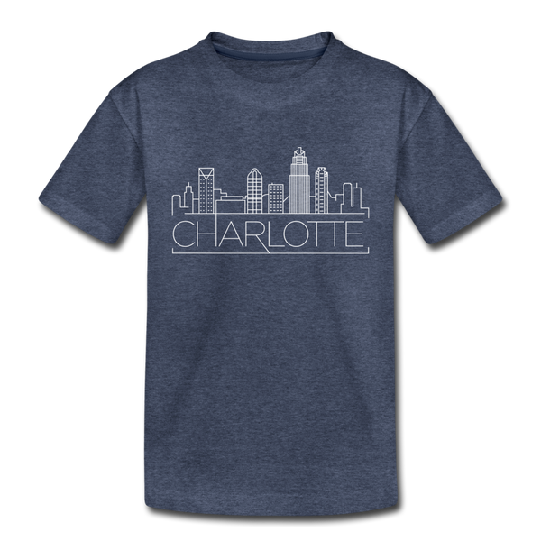 Charlotte, North Carolina Toddler T-Shirt - Skyline Charlotte Toddler Tee - heather blue