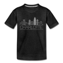 Charlotte, North Carolina Toddler T-Shirt - Skyline Charlotte Toddler Tee - charcoal gray