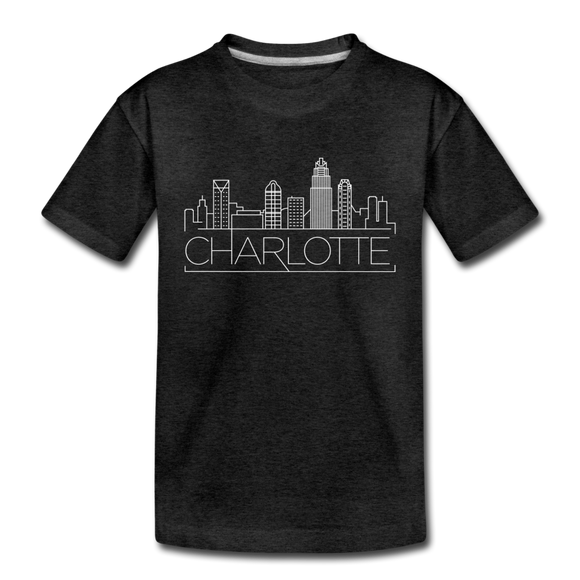 Charlotte, North Carolina Toddler T-Shirt - Skyline Charlotte Toddler Tee - charcoal gray