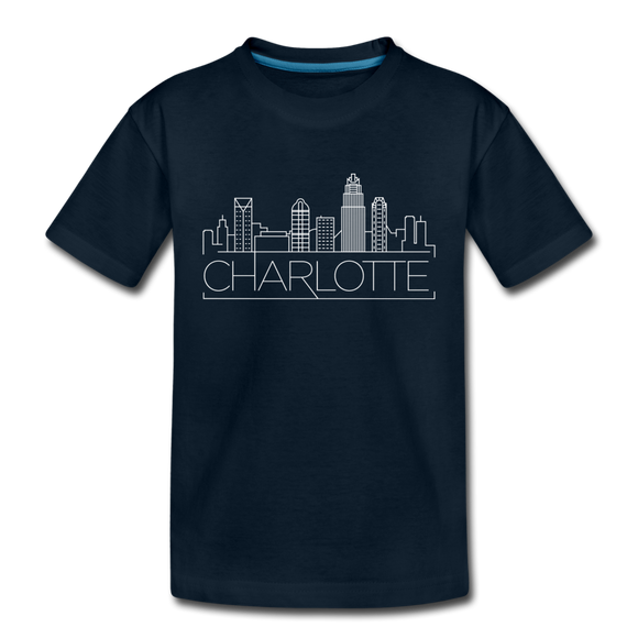 Charlotte, North Carolina Toddler T-Shirt - Skyline Charlotte Toddler Tee - deep navy
