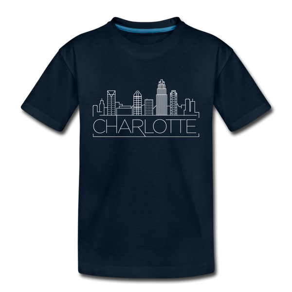 Charlotte, North Carolina Toddler T-Shirt - Skyline Charlotte Toddler Tee - deep navy