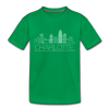 Charlotte, North Carolina Toddler T-Shirt - Skyline Charlotte Toddler Tee - kelly green