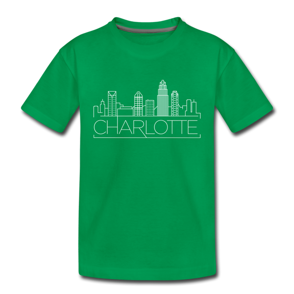 Charlotte, North Carolina Toddler T-Shirt - Skyline Charlotte Toddler Tee - kelly green