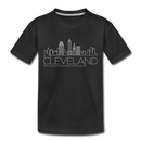 Cleveland, Ohio Toddler T-Shirt - Skyline Cleveland Toddler Tee - black