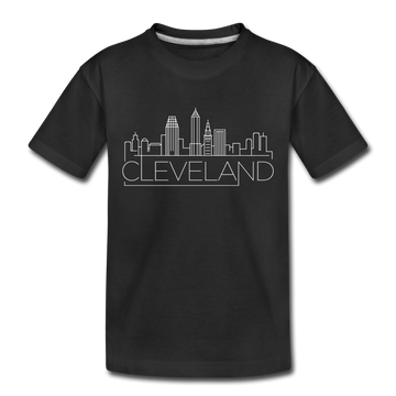 Cleveland, Ohio Toddler T-Shirt - Skyline Cleveland Toddler Tee - black