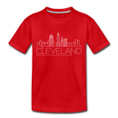 Cleveland, Ohio Toddler T-Shirt - Skyline Cleveland Toddler Tee - red