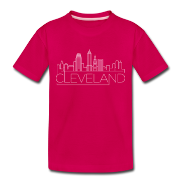 Cleveland, Ohio Toddler T-Shirt - Skyline Cleveland Toddler Tee - dark pink