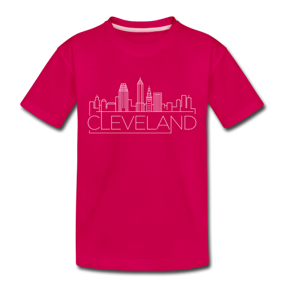 Cleveland, Ohio Toddler T-Shirt - Skyline Cleveland Toddler Tee - dark pink