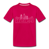Cleveland, Ohio Toddler T-Shirt - Skyline Cleveland Toddler Tee - dark pink