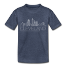 Cleveland, Ohio Toddler T-Shirt - Skyline Cleveland Toddler Tee - heather blue