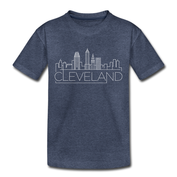 Cleveland, Ohio Toddler T-Shirt - Skyline Cleveland Toddler Tee - heather blue