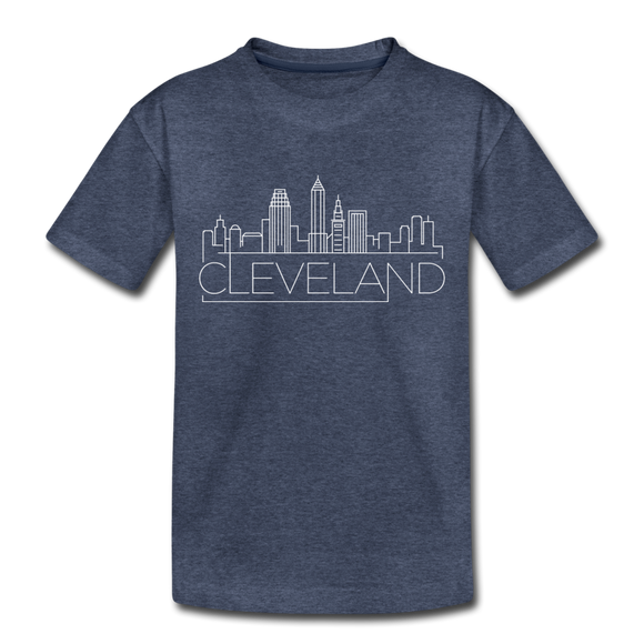 Cleveland, Ohio Toddler T-Shirt - Skyline Cleveland Toddler Tee - heather blue
