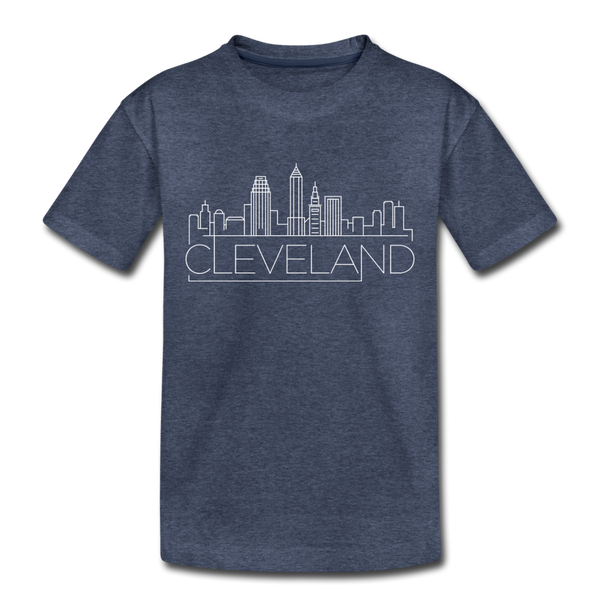 Cleveland, Ohio Toddler T-Shirt - Skyline Cleveland Toddler Tee - heather blue