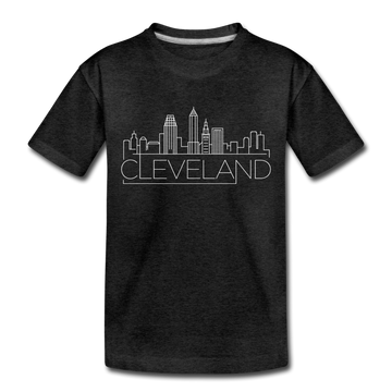 Cleveland, Ohio Toddler T-Shirt - Skyline Cleveland Toddler Tee - charcoal gray