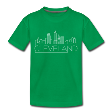 Cleveland, Ohio Toddler T-Shirt - Skyline Cleveland Toddler Tee - kelly green