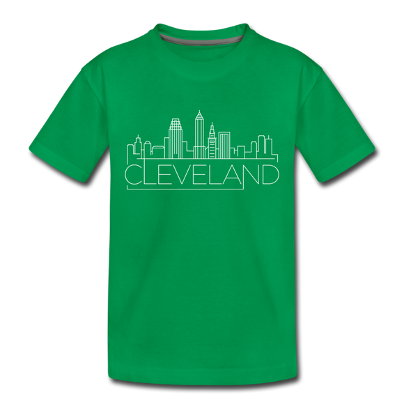Cleveland, Ohio Toddler T-Shirt - Skyline Cleveland Toddler Tee - kelly green