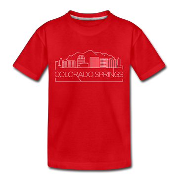 Colorado Springs, Colorado Toddler T-Shirt - Skyline Colorado Springs Toddler Tee - red