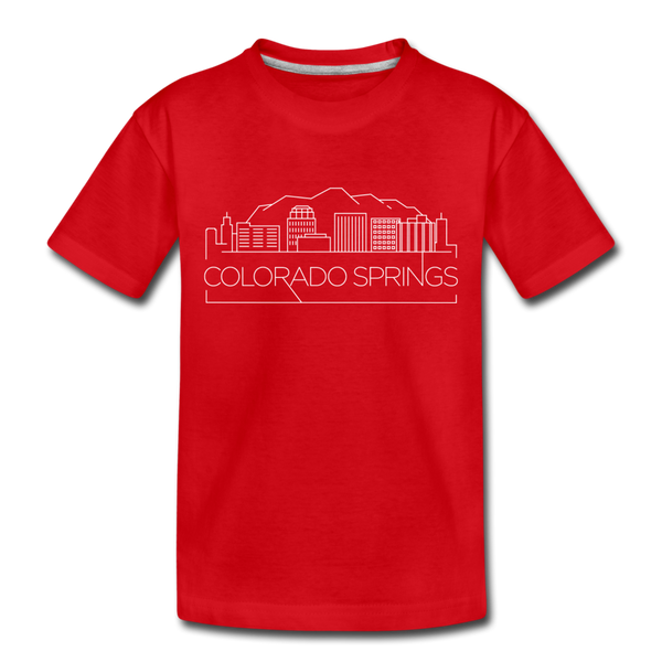 Colorado Springs, Colorado Toddler T-Shirt - Skyline Colorado Springs Toddler Tee - red