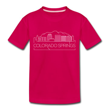 Colorado Springs, Colorado Toddler T-Shirt - Skyline Colorado Springs Toddler Tee - dark pink