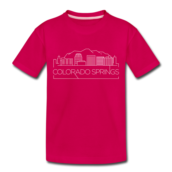 Colorado Springs, Colorado Toddler T-Shirt - Skyline Colorado Springs Toddler Tee - dark pink