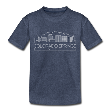 Colorado Springs, Colorado Toddler T-Shirt - Skyline Colorado Springs Toddler Tee - heather blue