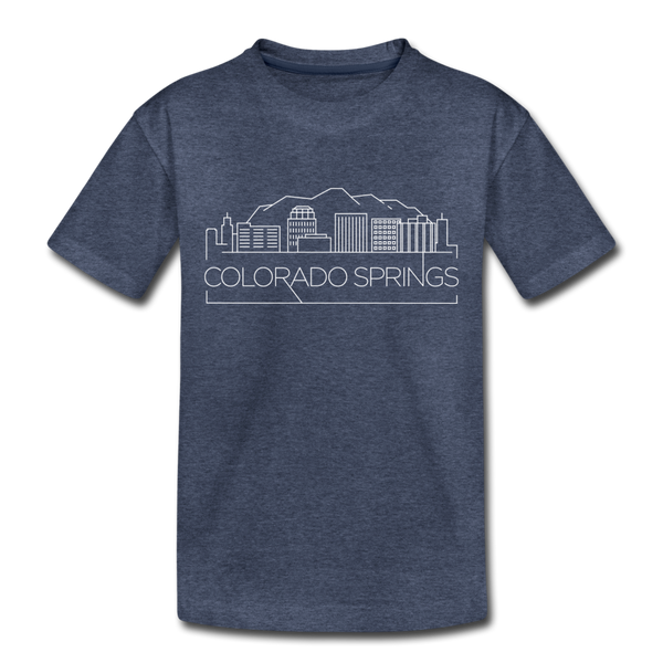 Colorado Springs, Colorado Toddler T-Shirt - Skyline Colorado Springs Toddler Tee - heather blue